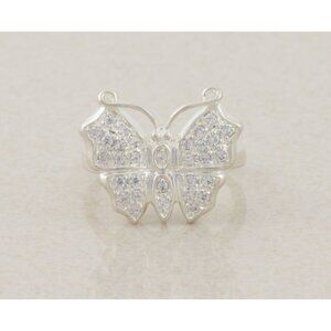 Sterling Silver Cubic Zirconia Butterfly Ring Size 7 1/4